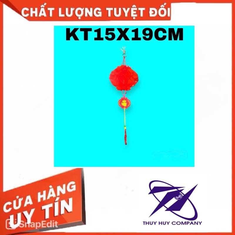 [SÉT] 2 QUẢ CẦU ĐỎ NILON XẾP TRANG TRÍ TẾT, SỐ 8, KT15x19CM - VPP QUỐC HUY