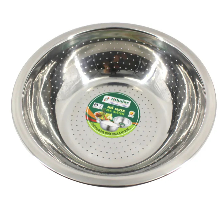 Rổ inox 201 đa năng dùng để vo gạo, đựng hoa quả đường kính 26 cm ...