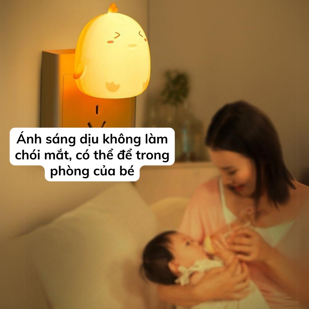 Đèn Ngủ Led Ánh Sáng Dịu Nhẹ Tiết Kiệm Điện, Bóng Ngủ Cute Mini Dễ Thương Cắm Điện Trực Tiếp