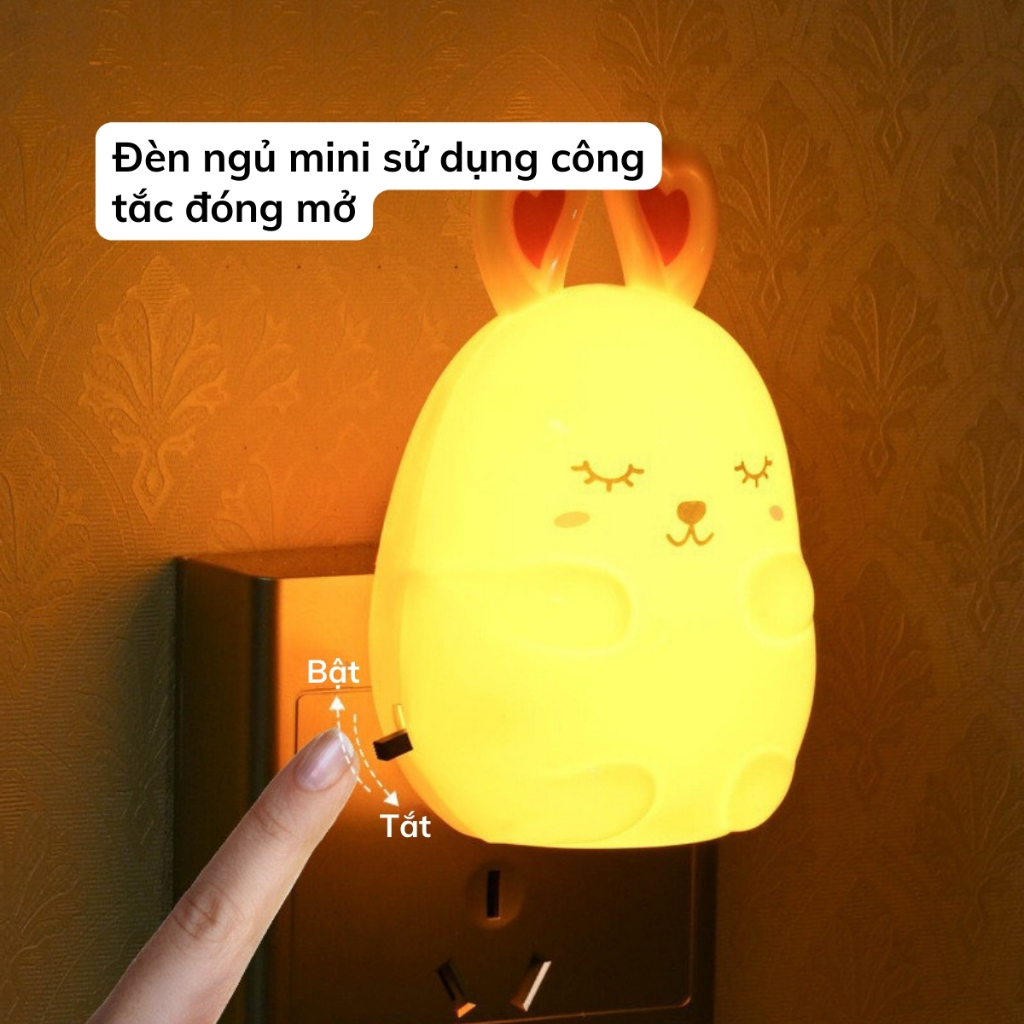 Đèn Ngủ Led Ánh Sáng Dịu Nhẹ Tiết Kiệm Điện, Bóng Ngủ Cute Mini Dễ Thương Cắm Điện Trực Tiếp