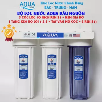 BỘ LỌC THÔ 3 CẤP - SỬ DỤNG LỌC NƯỚC ĐẦU NGUỒN SIÊU SẠCH ( TẶNG KÈM BỘ LÕI LỌC 1,2,3 + PHỤ KIỆN )