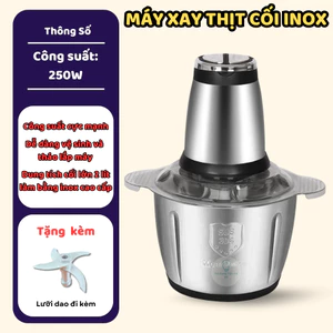 Máy Xay Thịt Cối Inox Đa Năng Dao 4 Lưỡi FOOD PROCESSOR HDA - Cối xay thịt inox