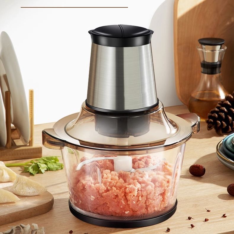 Máy Xay Thịt Cối Inox Đa Năng Dao 4 Lưỡi FOOD PROCESSOR HDA - Cối xay thịt inox