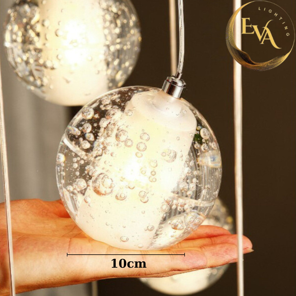 Đèn thả cầu pha lê EVA  BO01-1 đèn thả decor phòng khách, phòng ngủ, cầu thang bảo hành 12 tháng