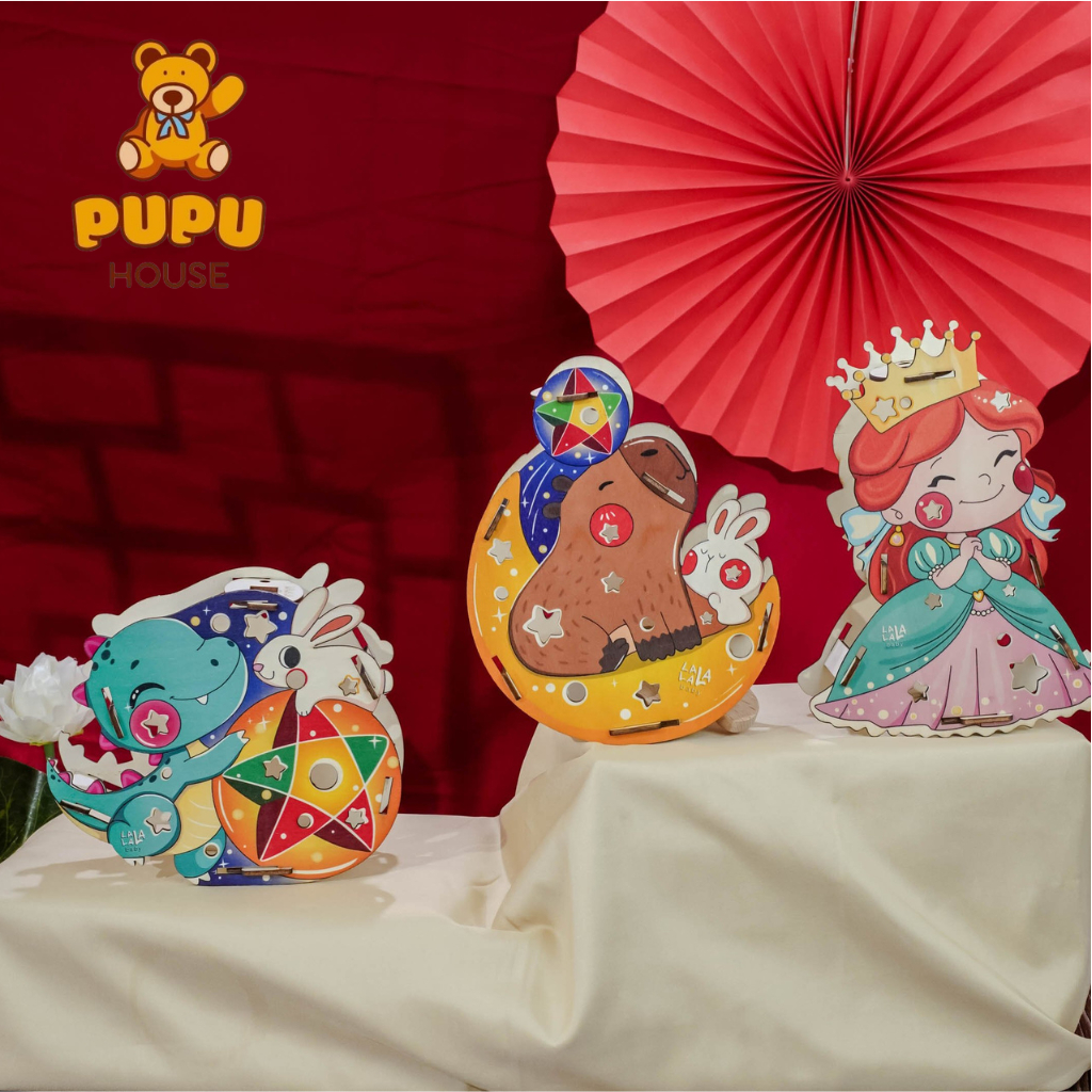 Lồng Đèn Trung Thu Lồng Đèn Gỗ Tự Tô Màu In Màu Sẵn Lắp Ráp Cho Bé Nhiều Chủ Đề - Đồ Chơi Cho Bé PUPU HOUSE
