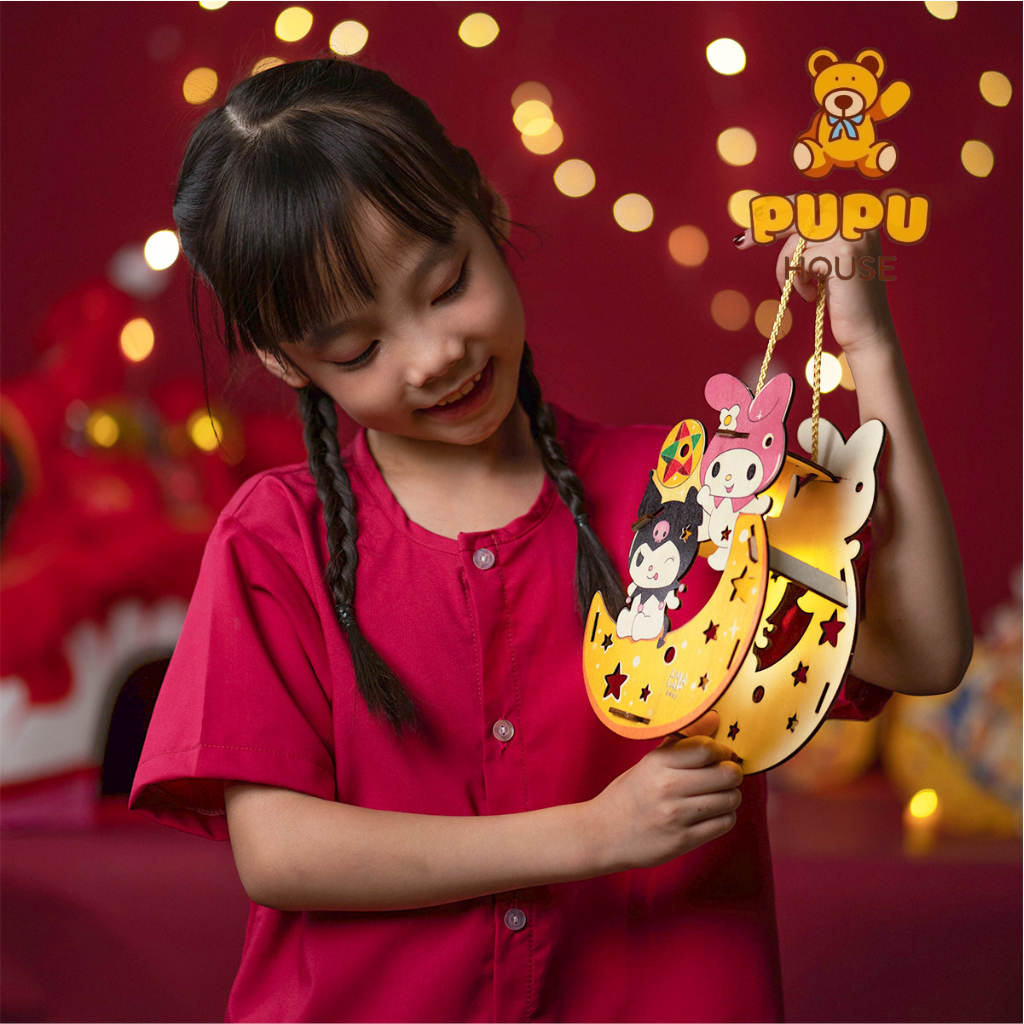 Lồng Đèn Trung Thu Lồng Đèn Gỗ Tự Tô Màu In Màu Sẵn Lắp Ráp Cho Bé Nhiều Chủ Đề - Đồ Chơi Cho Bé PUPU HOUSE