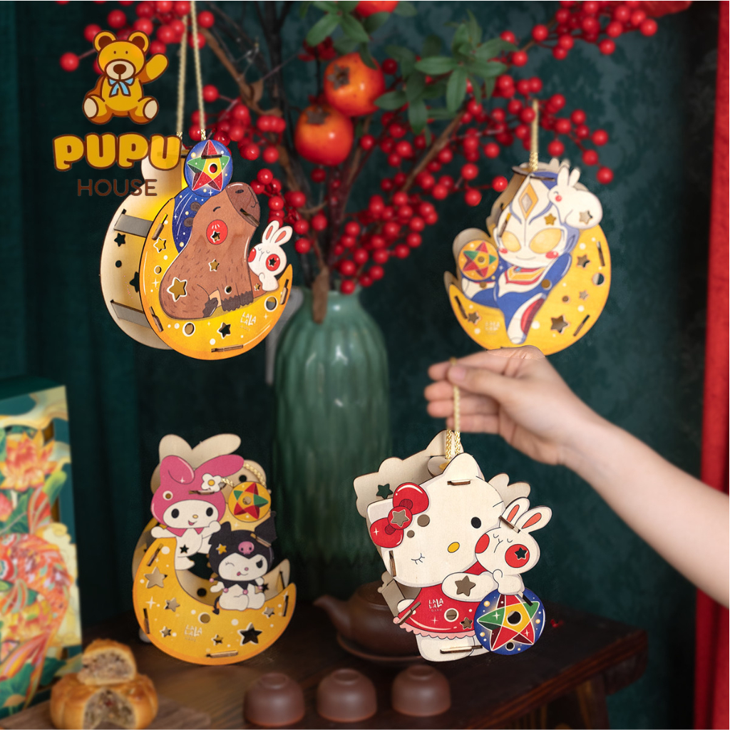 Lồng Đèn Trung Thu Lồng Đèn Gỗ Tự Tô Màu In Màu Sẵn Lắp Ráp Cho Bé Nhiều Chủ Đề - Đồ Chơi Cho Bé PUPU HOUSE