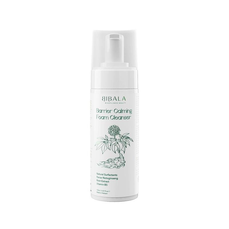 Ảnh Bọt rửa mặt chiết xuất Tam Thất sạch sâu, giảm viêm và làm dịu BARRIER CALMING FOAM CLEANSER BIBALA 150ML 4