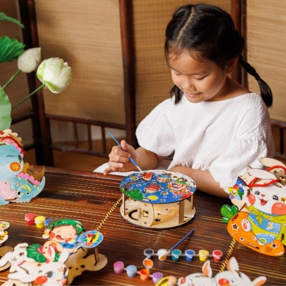 Đèn Lồng Trung Thu Lồng Đèn Gỗ Đèn Lồng Bộ Kít Tự Làm Lồng Đèn Trung Thu Nhiều Chủ Đề Tự Tô Màu In Màu Cho Bé-PUPU HOUSE