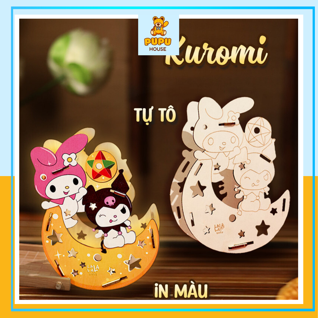 Đèn Lồng Lồng Đèn Trung Thu Đèn Lồng Trang Trí Kuromi Lồng Đèn Gỗ Trung Thu Cho Bé - Đồ Chơi Cho Bé PUPU HOUSE