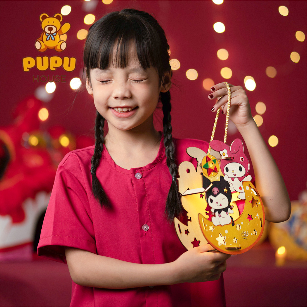 Đèn Lồng Lồng Đèn Trung Thu Đèn Lồng Trang Trí Kuromi Lồng Đèn Gỗ Trung Thu Cho Bé - Đồ Chơi Cho Bé PUPU HOUSE