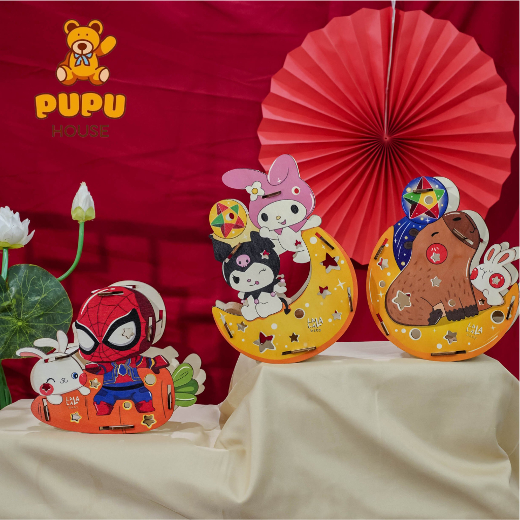 Đèn Lồng Lồng Đèn Trung Thu Đèn Lồng Trang Trí Kuromi Lồng Đèn Gỗ Trung Thu Cho Bé - Đồ Chơi Cho Bé PUPU HOUSE