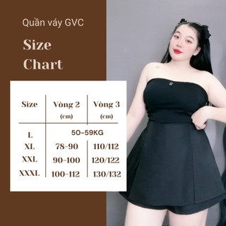 Quần Giả Váy Bigsize Nữ Dáng Váy Ngắn Mini Lưng Thun Co Giãn Tôn Dáng Vải Tuyết Chéo GVC