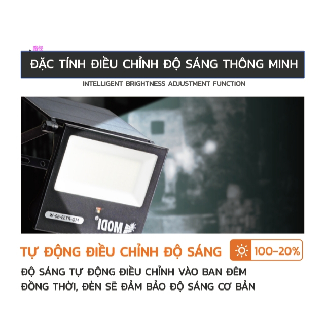 Ảnh Đèn Pha LED Cảm Biến Chuyển Động Năng Lượng Mặt Trời MODI SOLAR 60W Siêu Sáng, Ngoài Trời 4