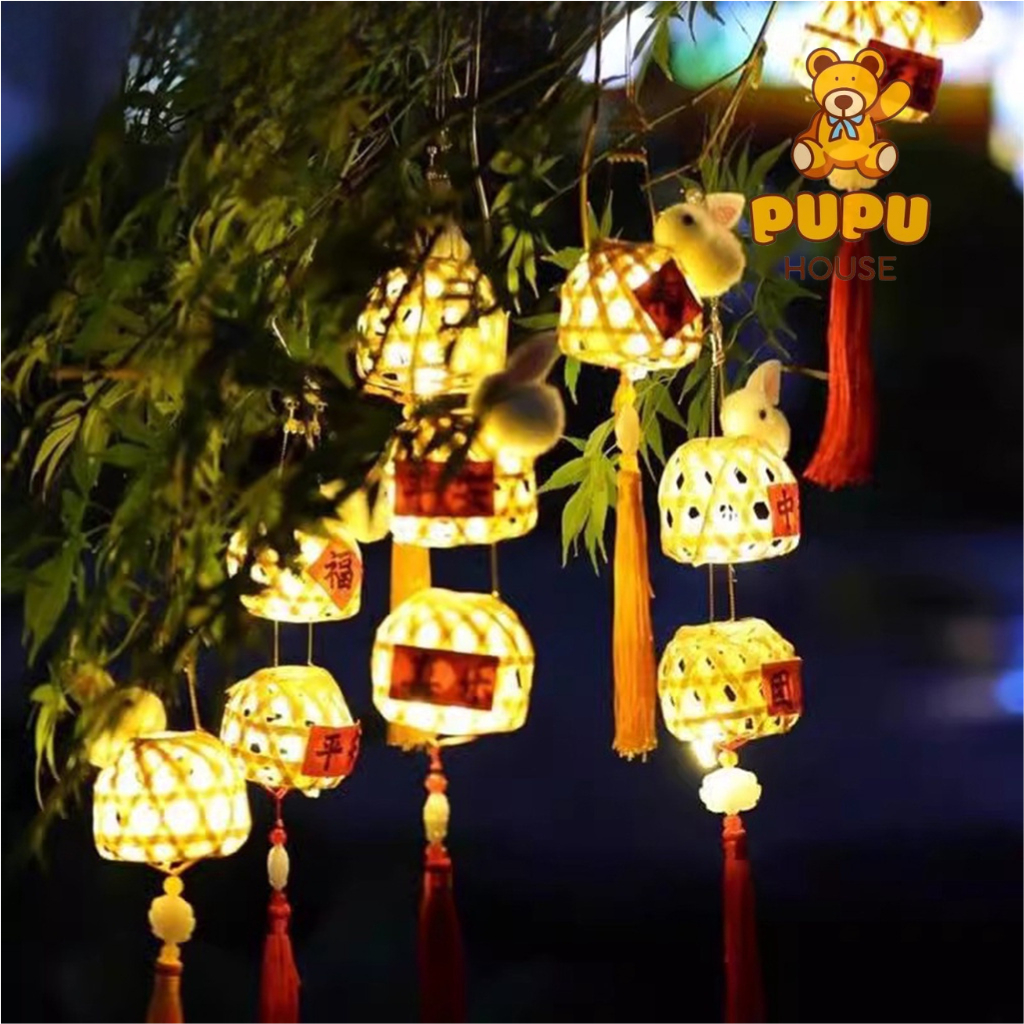Đèn Lồng Trung Thu Lồng Đèn Thỏ Tre Đèn Lồng Thỏ Giỏ Tre Đèn Lồng Cá Chép Lồng Đèn Giấy - Đồ Chơi Cho Bé PUPU HOUSE