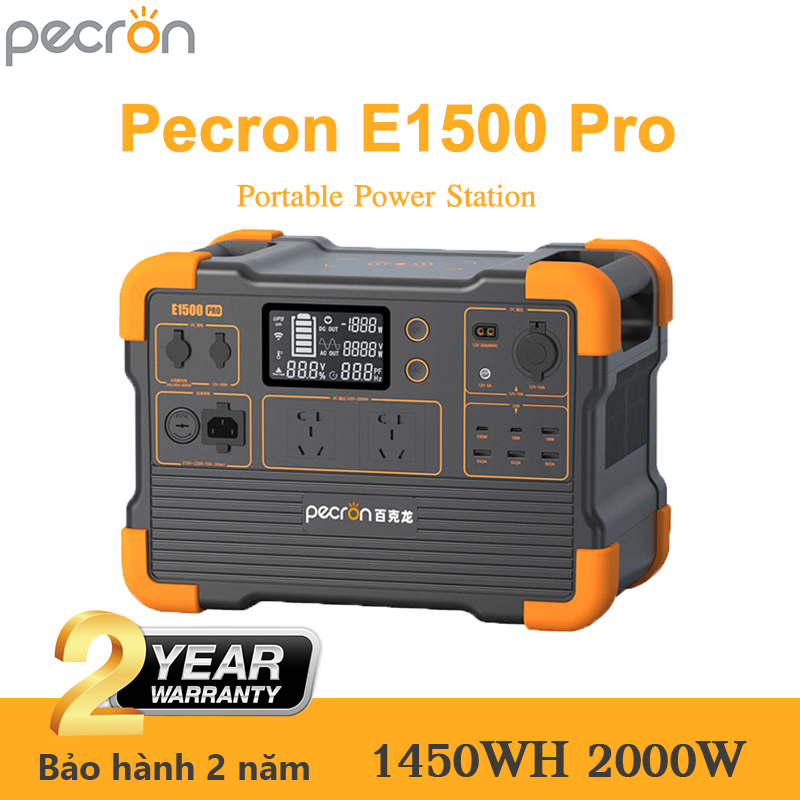 TRẠM SẠC DI ĐỘNG PECRON E1500 PRO 1450WH/2000W - SẠC SIÊU TỐC 1H - CHẠY ...