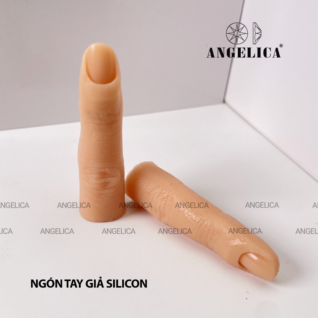 Ngón tay giả silicon thực hành nail ANGELICA ( tặng kèm 20 móng giả )
