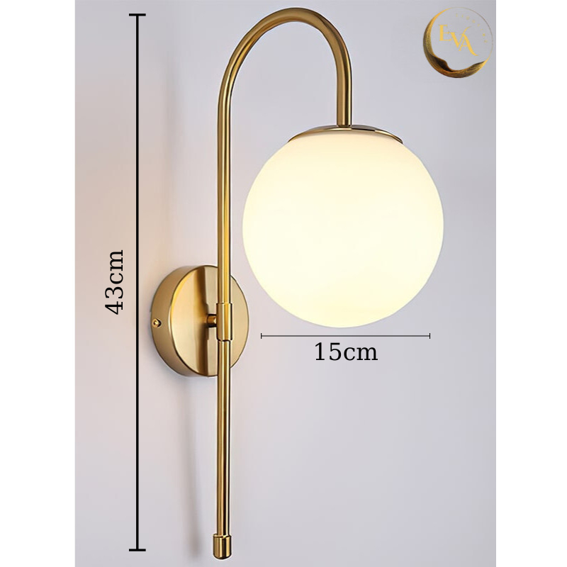 Đèn tường decor phòng khách, phòng ngủ EVA W5023 phong cách hiện đại bóng E14 D150mm bảo hành 12 tháng
