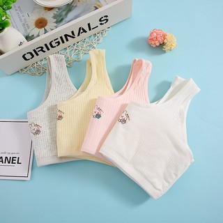 Áo Lót Cho Bé Gái Cotton Gân Tăm Thỏ Xinh Xắn Chống Lộ, Áo Lá Mềm Thoáng Năng Động King Shop A-8574