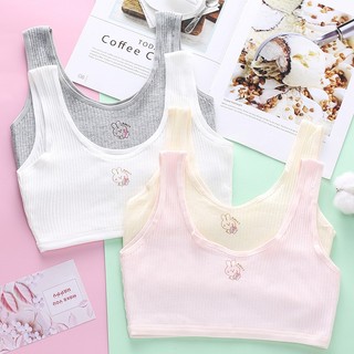 Áo Lót Cho Bé Gái Cotton Gân Tăm Thỏ Xinh Xắn Chống Lộ, Áo Lá Mềm Thoáng Năng Động King Shop A-8574
