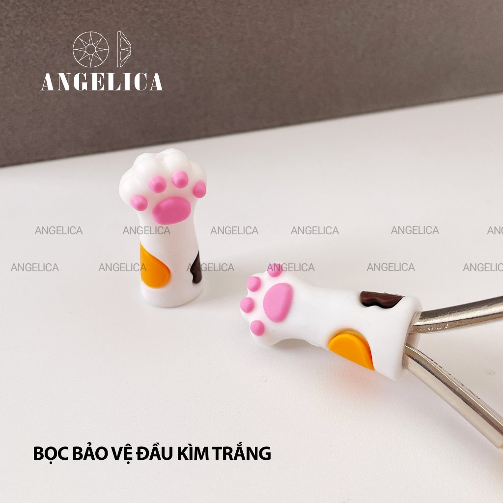 Bọc đầu kìm hình chân mèo cute - Bọc bảo vệ đầu kềm silicon chuyên dụng cho dân làm móng ANGELICA