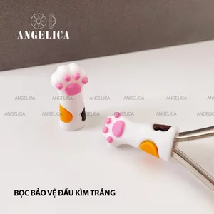 Bọc đầu kìm hình chân mèo cute - Bọc bảo vệ đầu kềm silicon chuyên dụng cho dân làm móng ANGELICA
