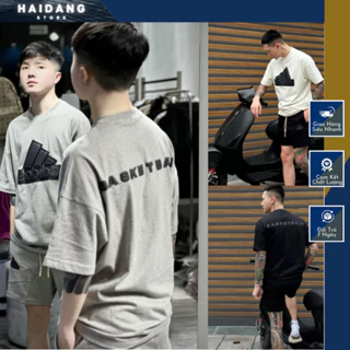 Bộ Đồ Thể Thao Nam Cộc Tay Das Coton In Logo 3 Sọc Tam Giác Basketball Cao Su Nổi Đơn Giản Đẹp