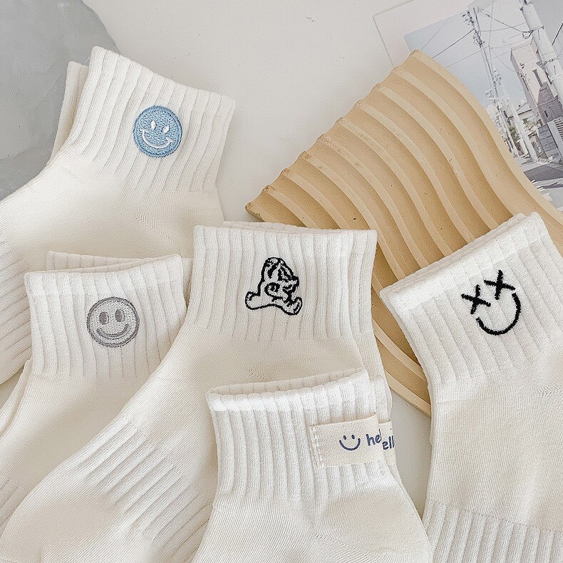 Tất vớ nam nữ cổ thấp họa tiết dệt rõ nét, chất liệu cotton co giãn 4 chiều - Ekiu Shop