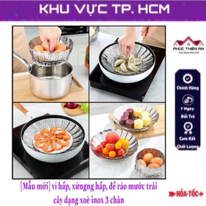 Vỉ hấp xòe chất liệu inox, có thể gấp gọn - đa năng, tiện dụng