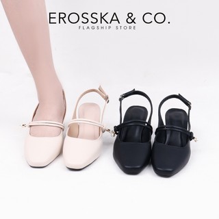 Erosska - Giày cao gót nữ quai ngang đính hạt ngọc kiểu dáng thanh lịch cao 6cm màu kem - EL045