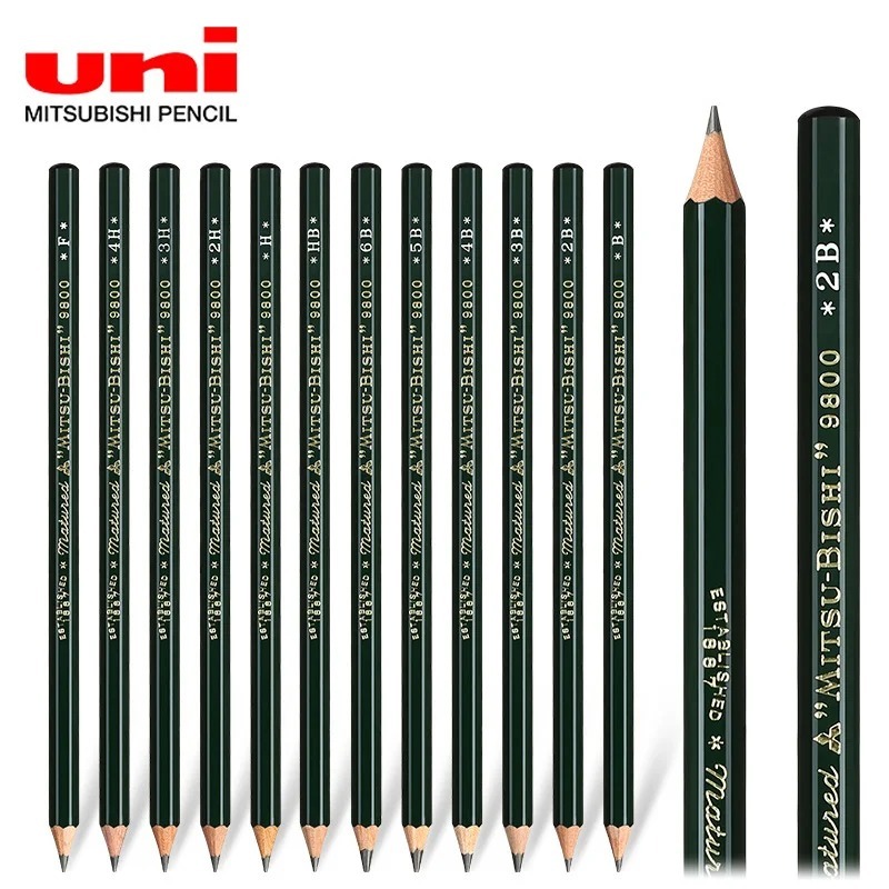 Product image [DA ĐEN - QUẬN 3] Bút Chì Phác Thảo Uniball Mitsubishi 9800 Nhật Bản