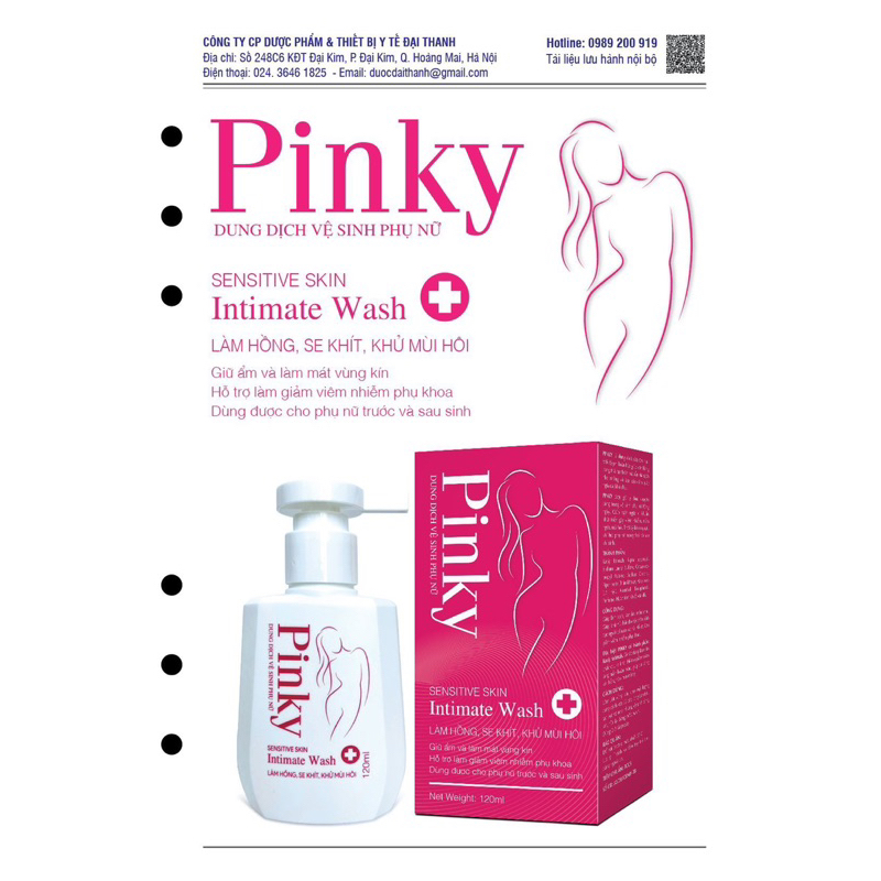 Dung dịch vệ sinh phụ nữ làm hồng, se khít ,hết nâm Pinky