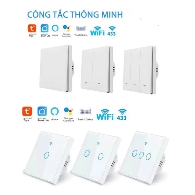 [NÚT NHẤN/CẢM ỨNG KHUNG VIỀN cho người chuyên ngành]Công tắc ĐÈN thông minh Tuya Smartlife sản phẩm cần kỹ thuậtđiện