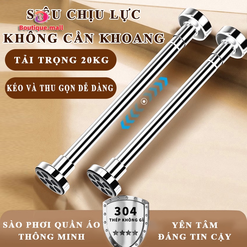 Thanh treo quần áo BOUTIQUE Thanh treo đồ chất liệu inox 304 không gỉ ...