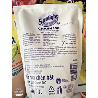 Túi nước rửa chén Sunlight đánh bay vét baanr cứng đầu túi 1,3L