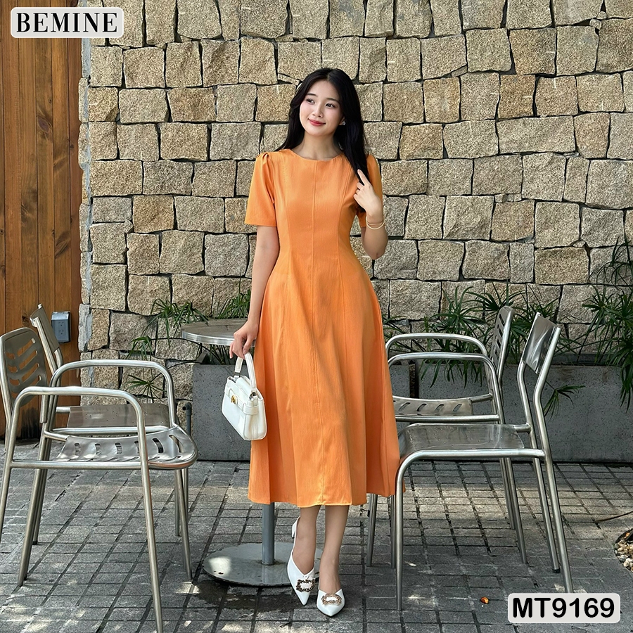 Ảnh Đầm thiết kế cổ tròn dáng xòe dài BEMINE MT9169 3