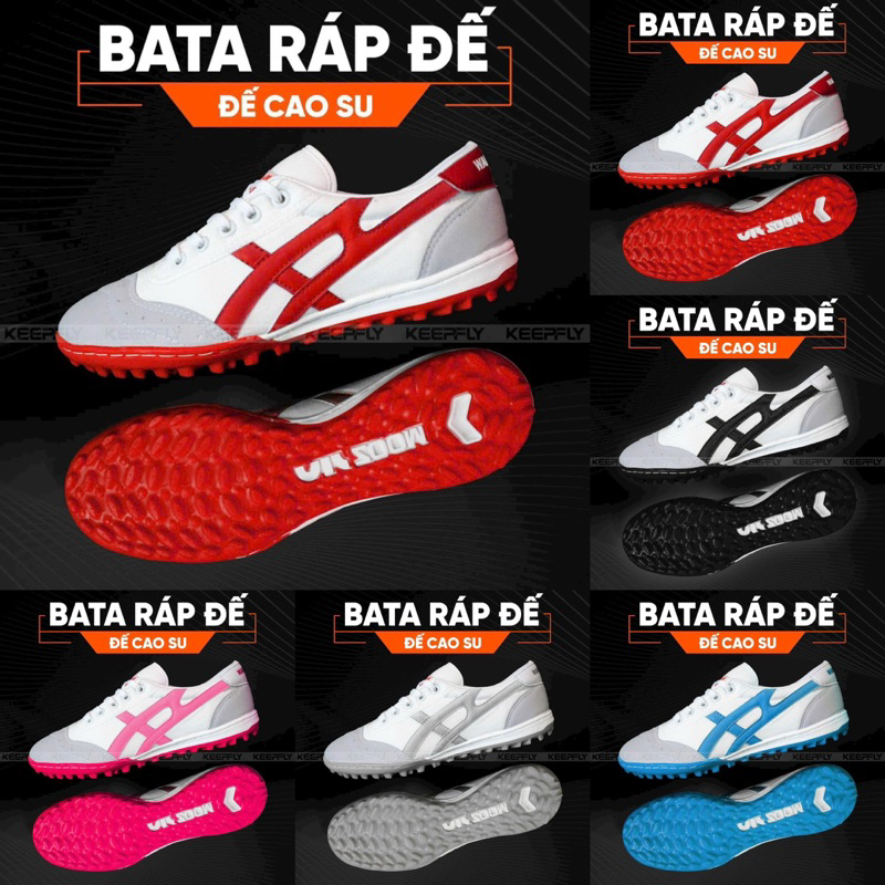 Giày bata AZ ráp đế đinh TF ráp khâu full - giày đá bóng sân cỏ nhân tao khâu full đế + Tặng kèm băng quấn chân