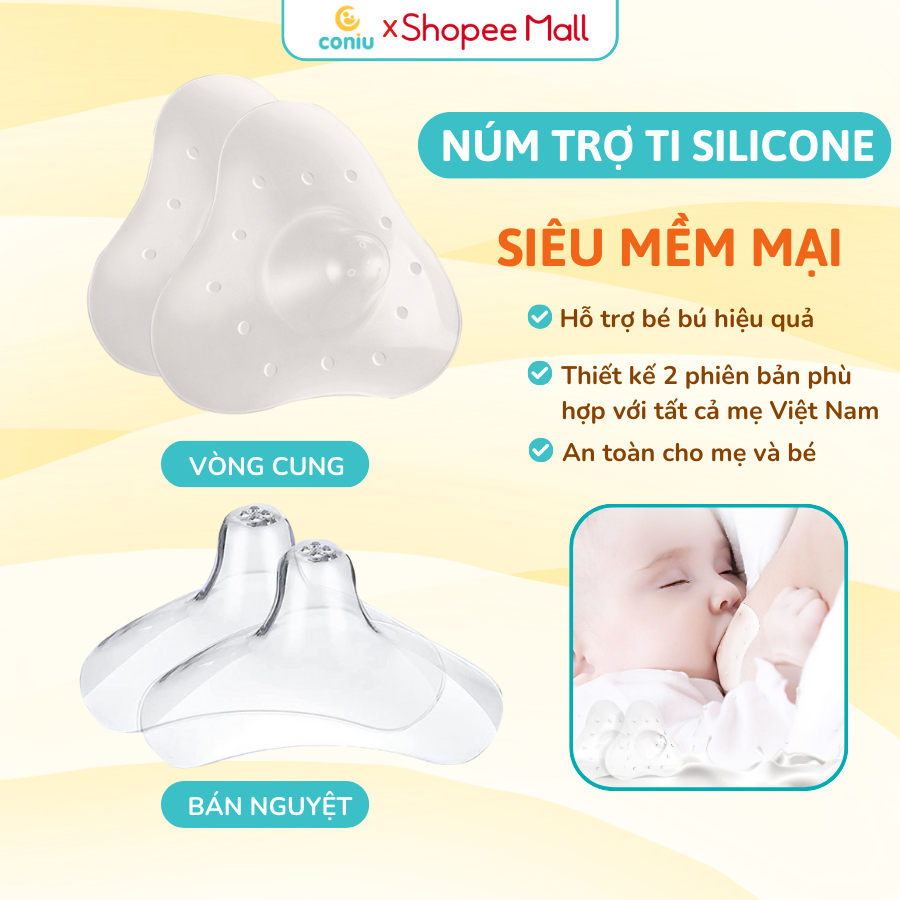 Núm Trợ Ti Coniu, Trợ Ty Silicone Siêu Mềm Mại Giúp Mẹ Cho Bé Bú Dễ ...