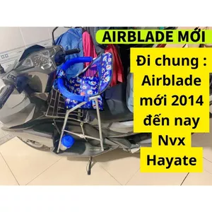 GHẾ GA XẾP SẮT SƠN TĨNH ĐIỆN XÁM AN TOÀN CHO BÉ ĐI XE MÁY