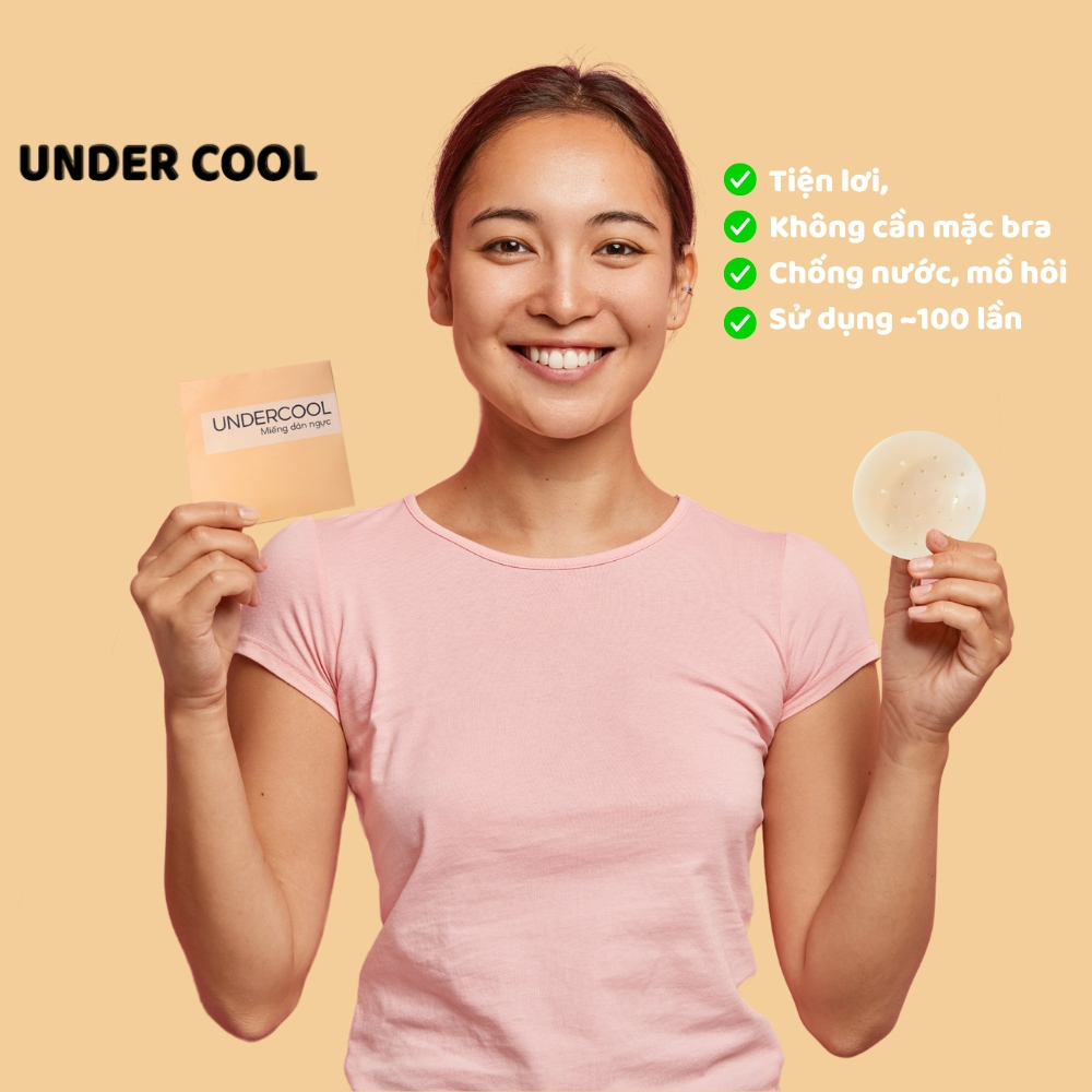 Miếng Dán Ngực Silicon UNDERCOOL Tàng Hình Lỗ Thoáng Khí Mỏng Nhẹ Bubble Air cao cấp Lỗ Chống Đọng Mồ Hôi DT02
