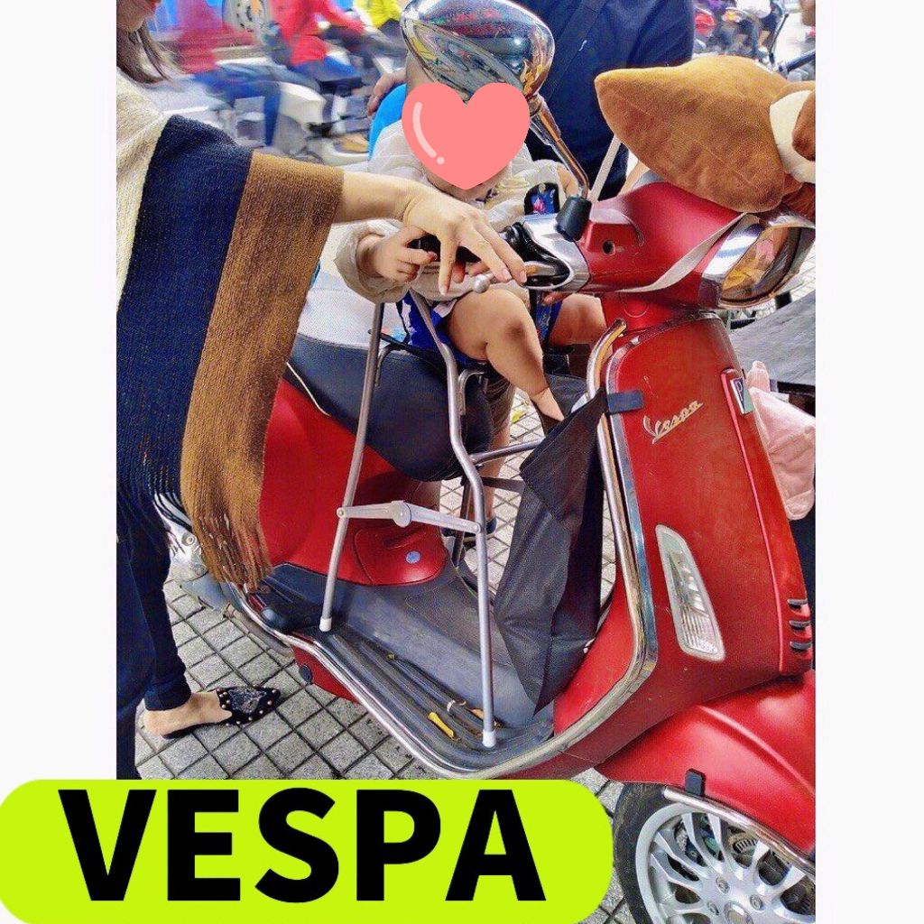 Ghế ngồi xe VESPA cho bé , Ghế ga xếp gấp gọn sắt sơn tĩnh điện , AN TOÀN CHO BÉ