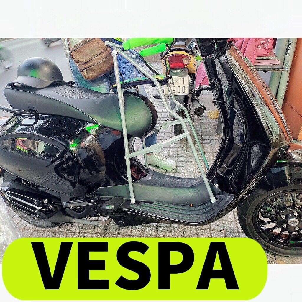 Ghế ngồi xe VESPA cho bé , Ghế ga xếp gấp gọn sắt sơn tĩnh điện , AN TOÀN CHO BÉ
