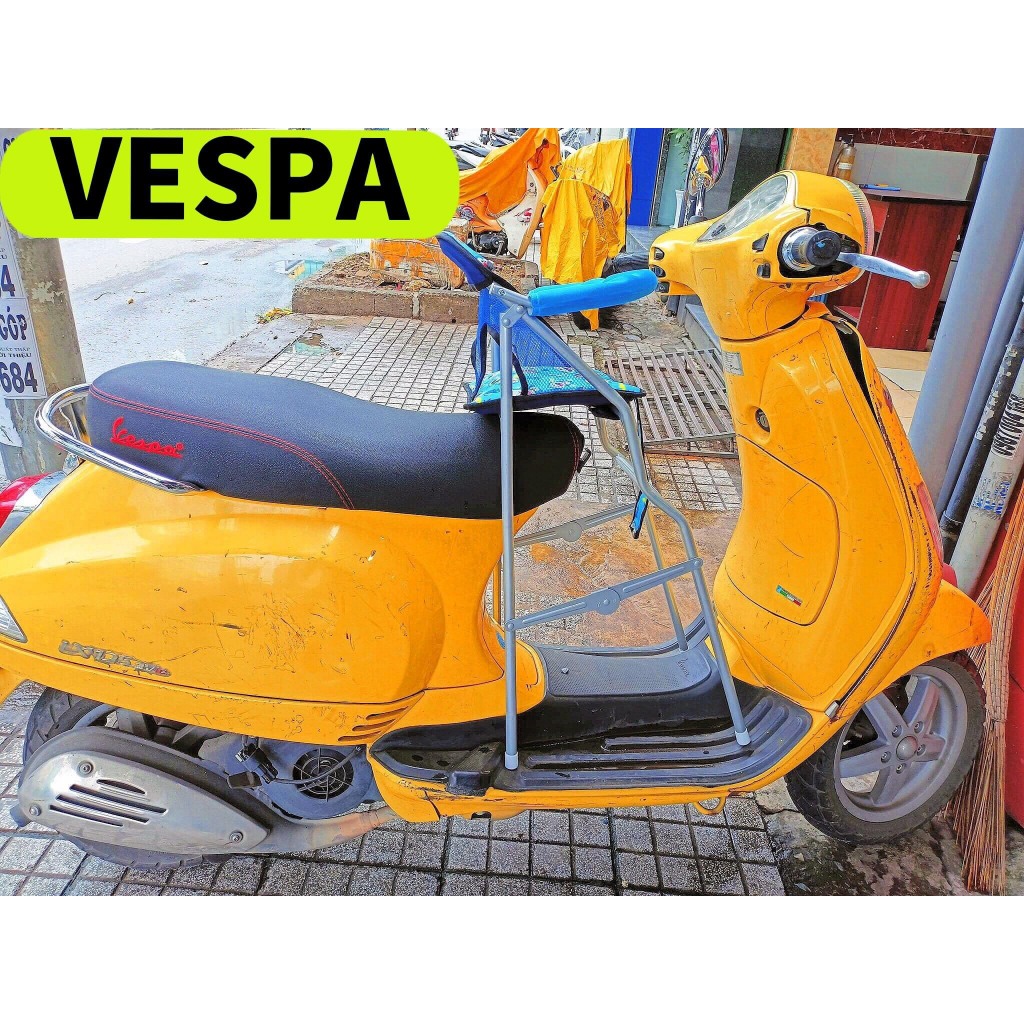 Ghế ngồi xe VESPA cho bé , Ghế ga xếp gấp gọn sắt sơn tĩnh điện , AN TOÀN CHO BÉ