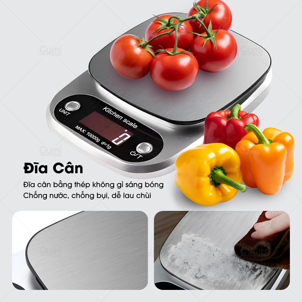 [Tặng Pin] Cân Tiểu Ly Định Lượng 10kg Điện Tử Thông Minh Mặt Cân Inox - Ổn Định & Chính X - CanTieuLyInox