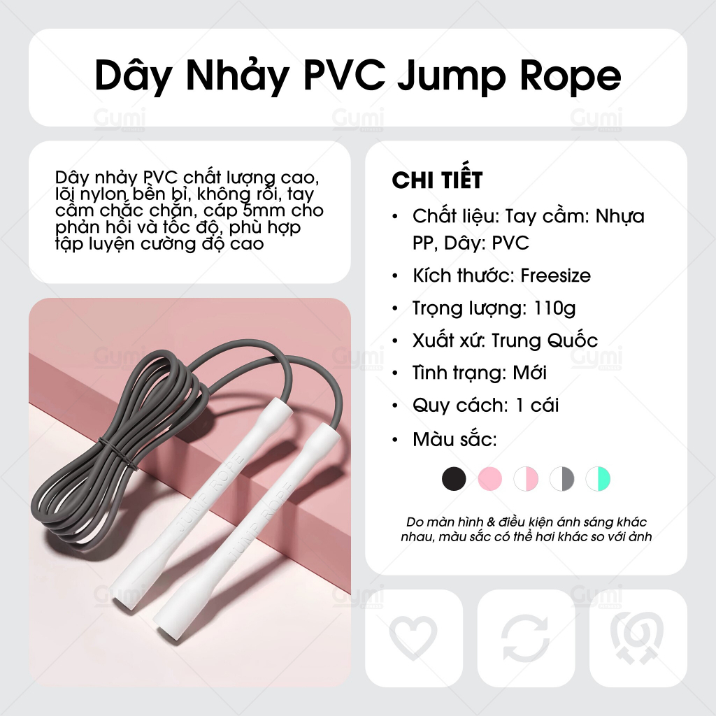 Dây Nhảy Tốc Độ JUSTFIT Dây Nhảy JUMP ROPES Tập Cardio, Thể Lực PVC Chống Rối Tặng Kèm Túi Đựng