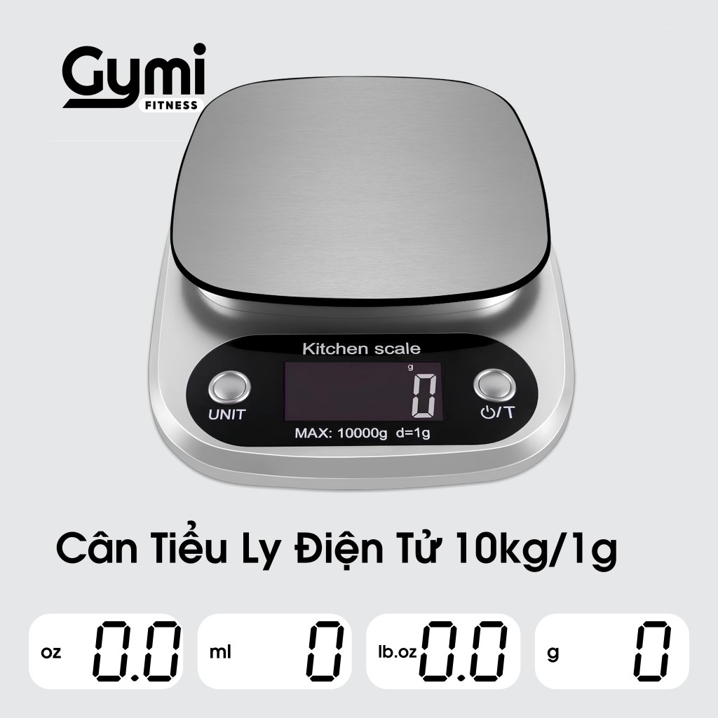 [Tặng Pin] Cân Tiểu Ly Định Lượng 10kg Điện Tử Thông Minh Mặt Cân Inox - Ổn Định & Chính X - CanTieuLyInox
