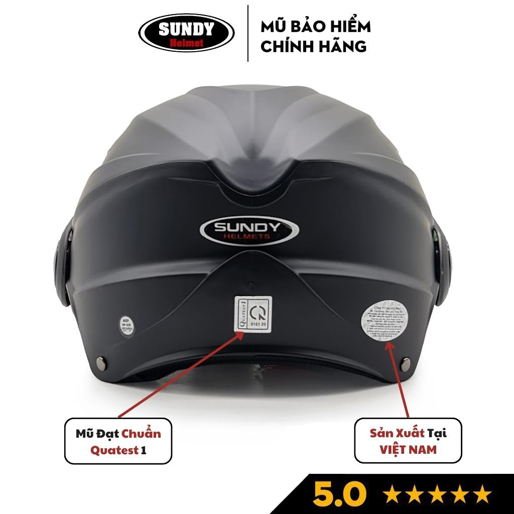 Ảnh Mũ bảo hiểm nửa đầu có kính SUNDY Helmets HP02K thể thao, tem hình năng động, Freesize (vòng đầu 56-58cm) 3