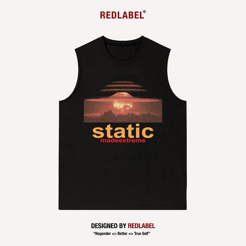 Áo Tank Top Nam Nữ RedLabel In Họa Tiết STATIC, Áo Ba Lỗ Sát Nách Nam Nữ Cotton Cá Tính TT38