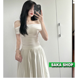Áo trễ vai nữ phong cách tiểu thư chất thun lụa cotton