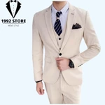 [MUA 1 ĐƯỢC 6] Bộ vest nam lịch lãm, trẻ trung, Form ôm body, phong cách Hàn Quốc, Tặng Cavat+Ghim Cài+Quần Sịp+Móc treo — ảnh 2
